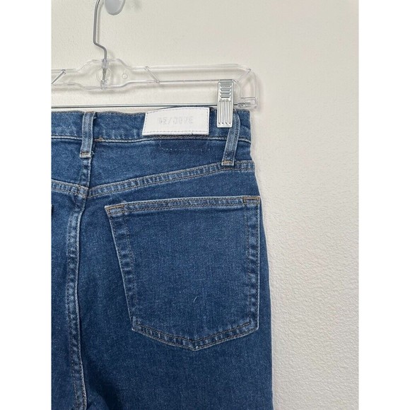 Re/Done Women's 90s High Rise Ankle Crop Button Fly Western Rinse Medium Wash 27 - Picture 7 of 10